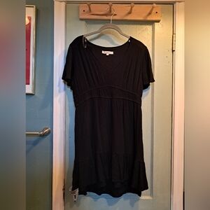 Black V-Neck Women's Mini Dress